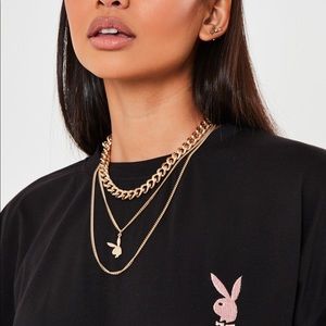 Missguided playboy necklace set